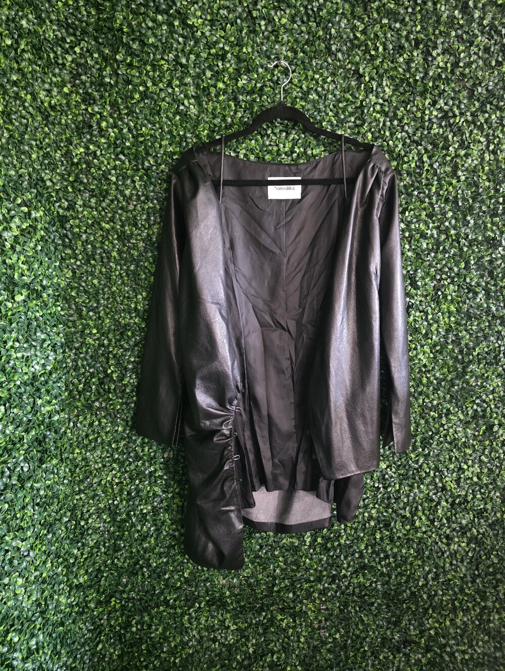 Nanushka Women's Black Open-Front Jacket Size S
